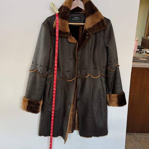 Montanaco dark brown jacket with faux fur trim, size M - Picture 9 of 11